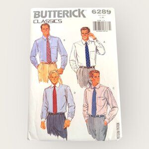 Vintage 1990s Butterick Sewing Pattern 6289 Mens Loose Fitting Shirt Size L-XL